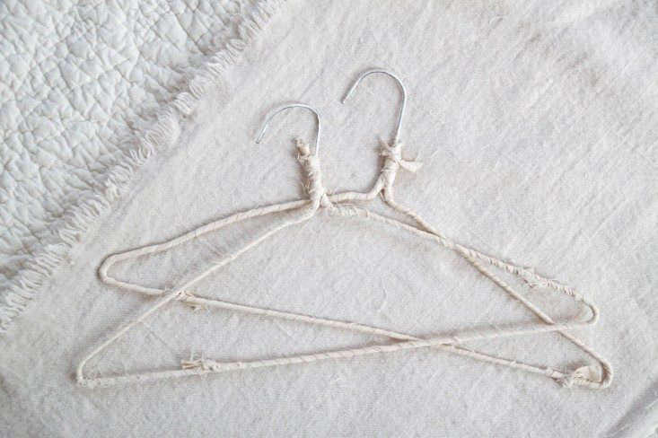 DIY Closet Makeover with Muslin Wrapped Hangers, hangers by Pod, Remodelista